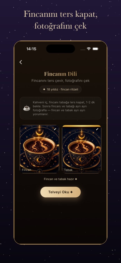Kahve falı: fincan ve tabak fotoğrafı ekleme